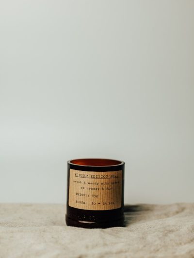 winter solstice candle on a blank background
