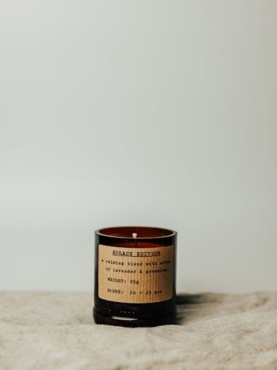 Amber glass sleep candle
