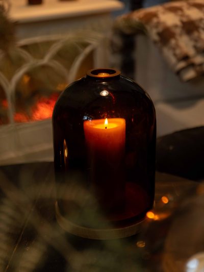 Large Amber Glass Dome
